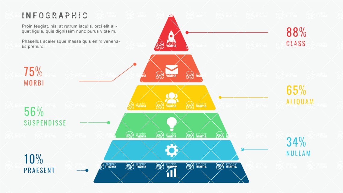Infographic Templates Collection - Vector, Photoshop, PowerPoint, Google Slides - 6 Steps Minimalist Pyramid Infographic Template